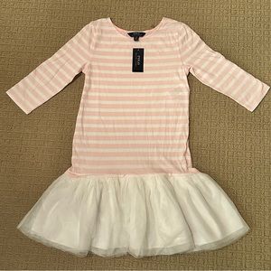 Polo by Ralph Lauren kids Pink White Strip Tutu Dress Kids size L (12-14)